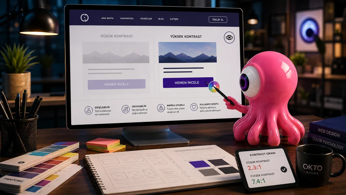 Web Sitesinde Renk Kullanımı: Kontrast, Erişilebilirlik ve Marka Uyumu